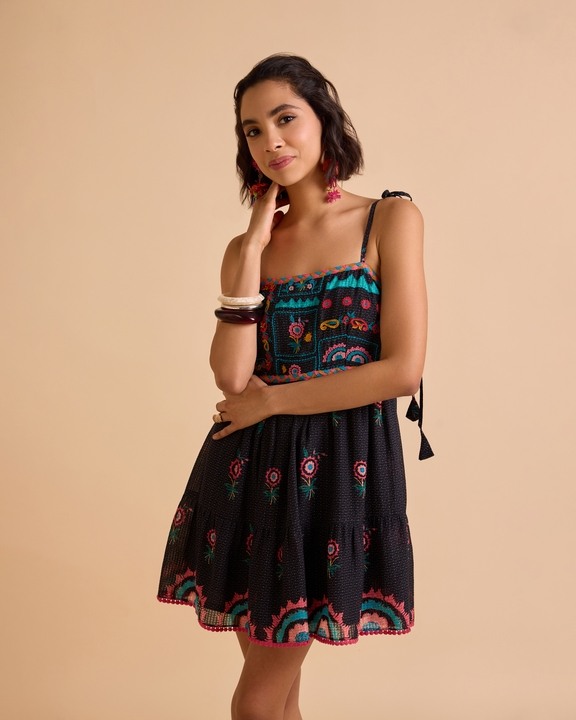 Kaia Embroidered Mini Dress