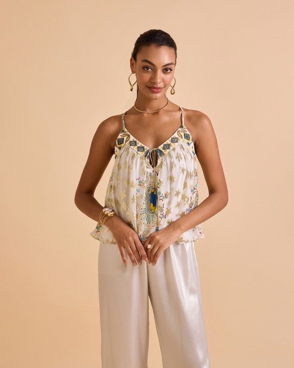 Zita Beaded Blouse with Pants