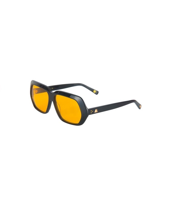 Rectangular Acetate Dark Night Black Sunglasses