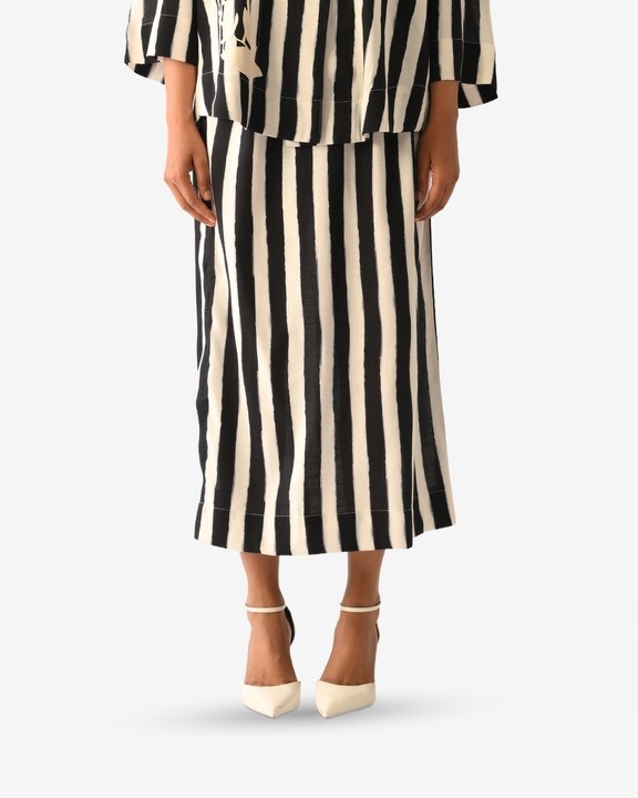 Revolt B&w Midi Skirt
