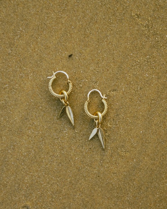 Gold Mango Leaf Hoops