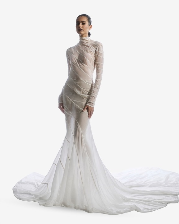 Ruched Butter Paper Dress