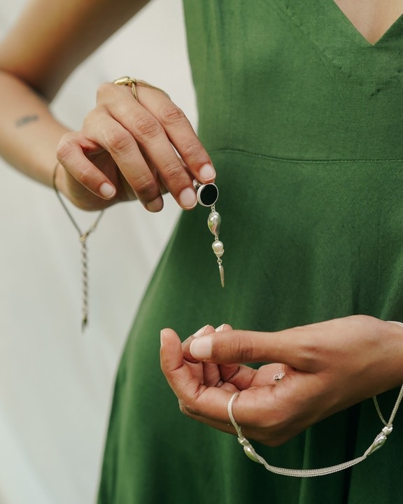Sterling Silver Mango Drop Earrings