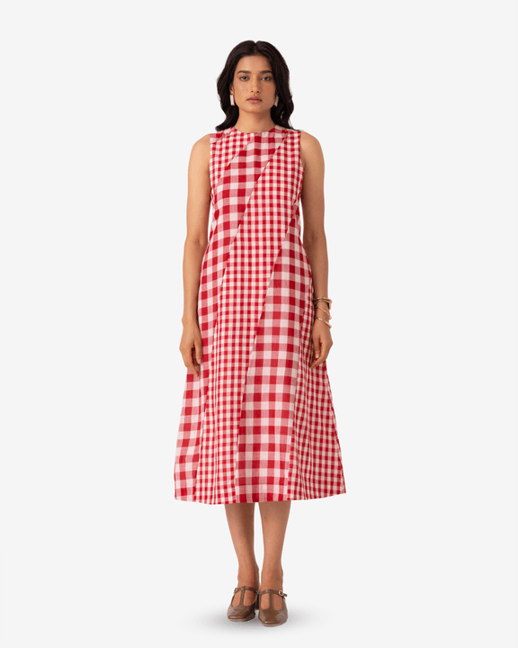 Waltz Checkered Handwoven Dress