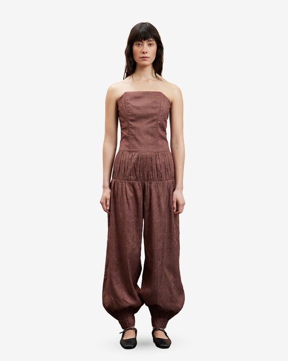 Gathered Corset Jumpsuit