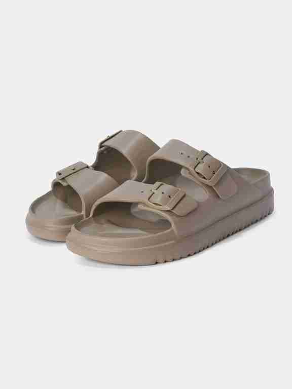 Taupe Double-Strap Moulded Comfort Sandals