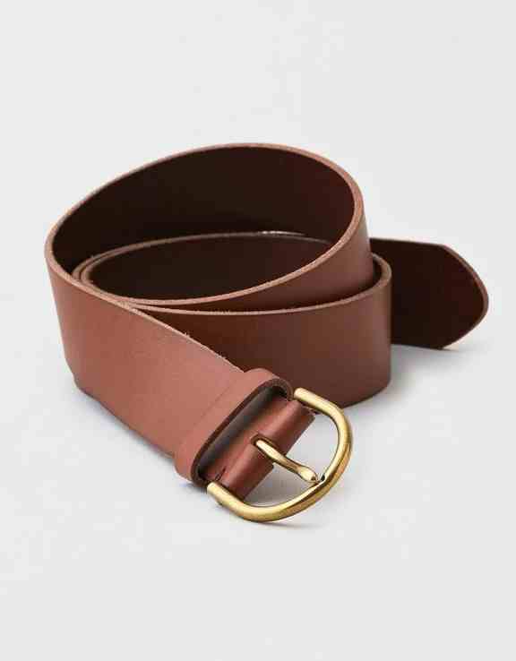 American Eagle Women Brown High-Waisted Leather Belt