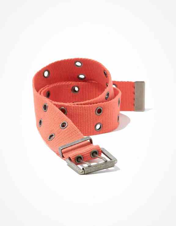American Eagle Women Orange Y2K Grommet Belt