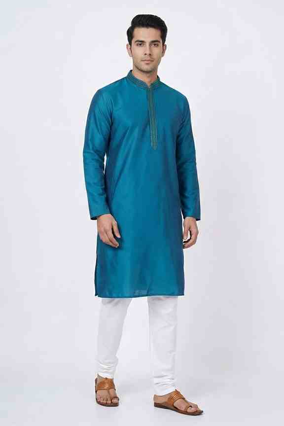 Solid Blended Fabric Men's Casual Wear Kurta