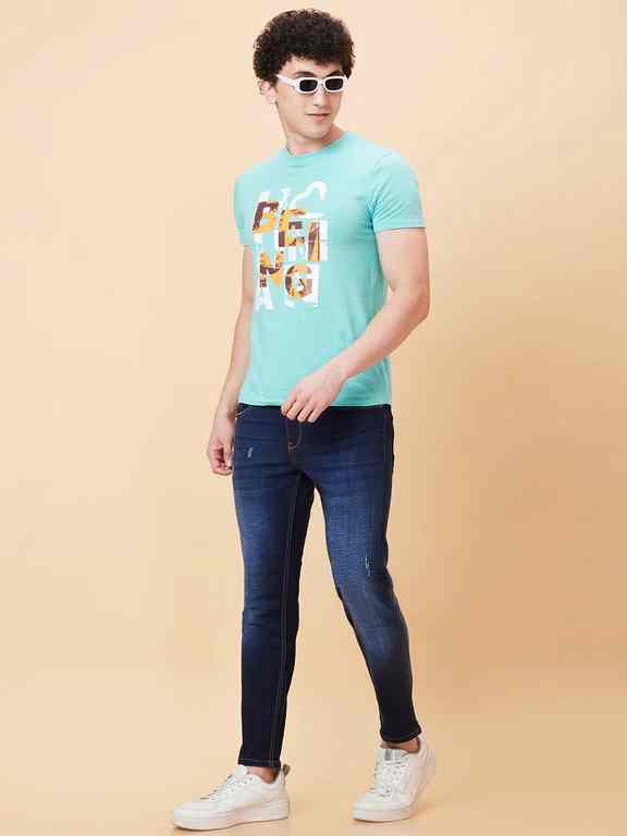 Being Human Men Cropped Fit Denim-Dark Tone