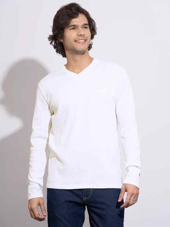 Being Human Men White Moderno Fit Crew Neck T-Shirt