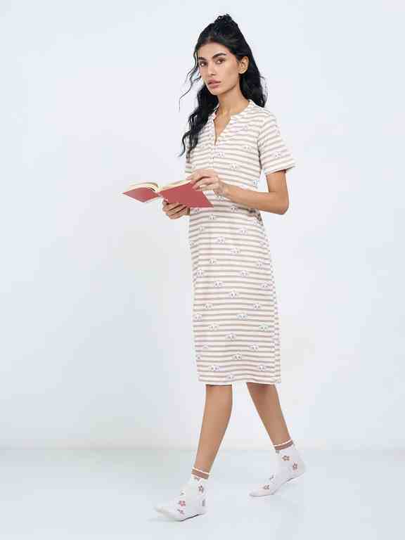 Light Brown Lion King Comfort Fit Sleepwear Nightdress