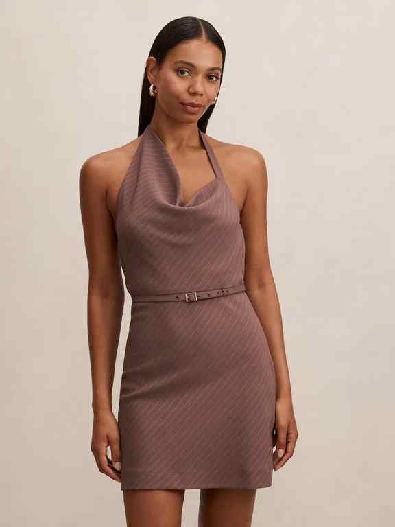 Brynlee Halter Belted Mini Dress