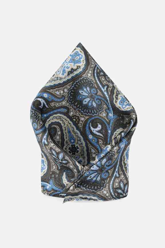 Men Brown Print Formal Pocket Square
