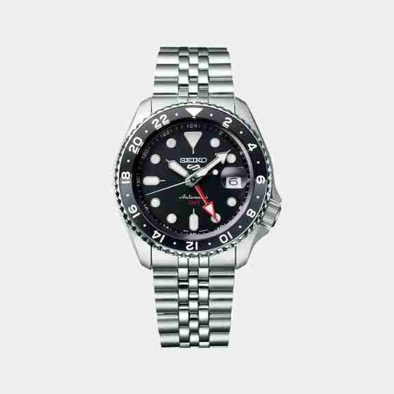 5 Sports Men Automatic Black Dial Analog Stainless Steel Watch SSK001K1