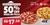 50% OFF Regular Pizza