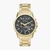 Gold Stainless Steel Round Watch