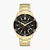 Gold Stainless Steel Round Watch