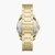 Gold Stainless Steel Round Watch