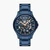 Blue Stainless Steel Round Watch