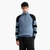 Quarter Zip Pullover With Raglan Striped Sleeves