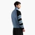 Quarter Zip Pullover With Raglan Striped Sleeves
