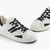 Round Toe Leather Sneaker With Green Accents And Lace Detailing