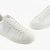 Round Rubber Toe Lace Up Sneakers With Tone-On-Tone Logo Patch