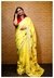 Linen/Cotton Fabric Saari |Hanpainted with Elegant Floral Design