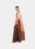 Brown The Embroidered Silk Crepe Om Saree