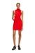 Red Short turtleneck dress in ribbed knit
