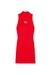 Red Short turtleneck dress in ribbed knit