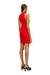 Red Short turtleneck dress in ribbed knit