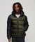 HOODED COLOUR BLOCK SPORTS PUFFER JACKET