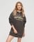 LUXE METALLIC LOGO HOOD DRESS