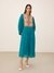 Teal Iris Solid Long Dress