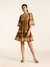 Brown Flower Lace Short Dress