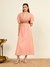 Peach Madhura Kota Midi Dress