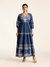 Navy Edwin Emb Long Dress