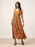 Brown Pitchhpatch Long Dress