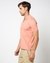 Cotton Slim Fit Jacquard Collar Solid Pink Polo T-shirt