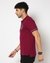 Cotton Stretch Slim Fit Solid Maroon Polo with Gold Embroidery