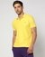 Cotton Slim Fit Solid Yellow Polo with Multicolored Logo Embroidery