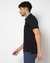 Cotton Slim Fit Solid Navy Polo with Back Flag Embroidery