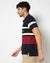 Cotton Stretch Slim Fit Navy Polo Tshirt with Gold embroidery