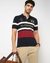 Cotton Stretch Slim Fit Navy Polo Tshirt with Gold embroidery