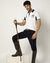 Cotton Slim Fit Color Block White Polo T-shirt