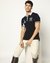 Cotton Slim Fit Color Block Navy Polo T-shirt