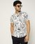 Cotton Mercerised All Over Printed Knit White Shirt