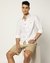 Cotton Linen Tailored Fit White Shirt with Stripes